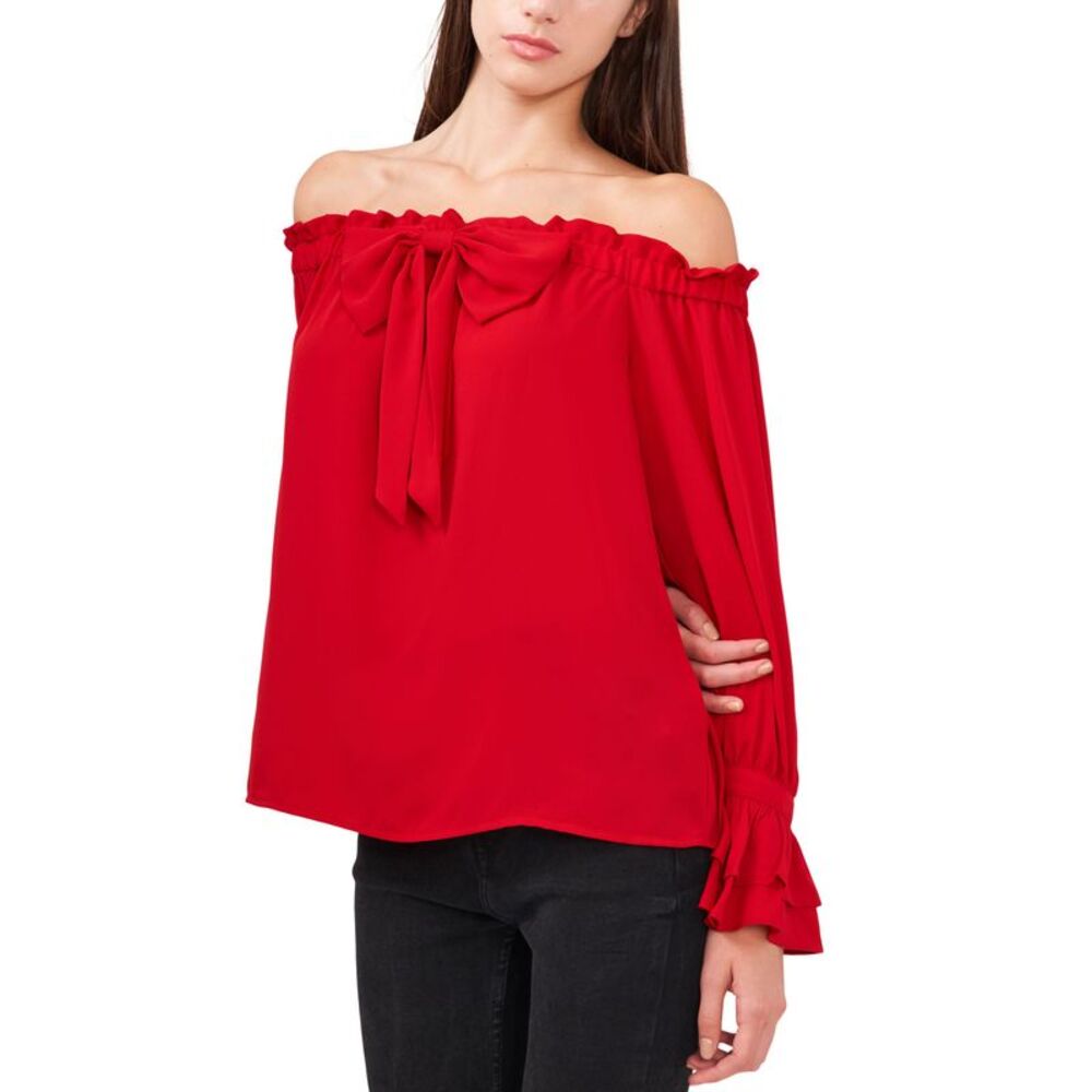 Riley Rae Off The Shoulder Bow Blouse